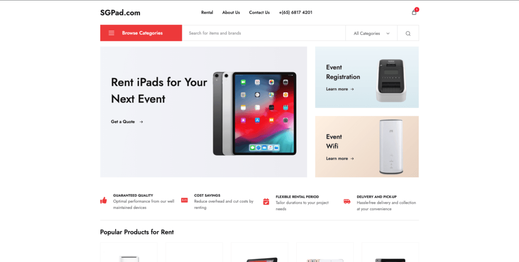 SGPad: Rent iPads, Laptops & Event Wifi in Singapore | Two-way Delivery